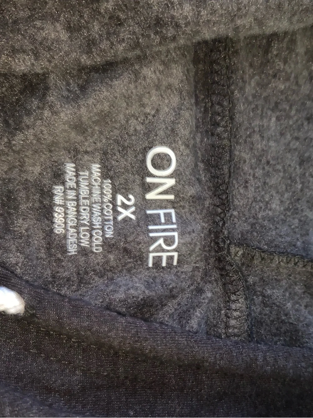 On Fire Charcoal Hoodie with White Graphic